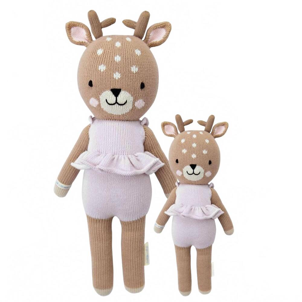 NEW CUDDLE + KIND stuffed animal the fawn doll - 13" in violet/brown